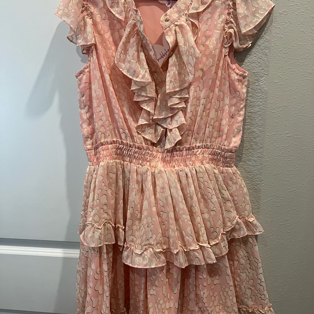 Buddy Love Pink Ruffled Mini Dress